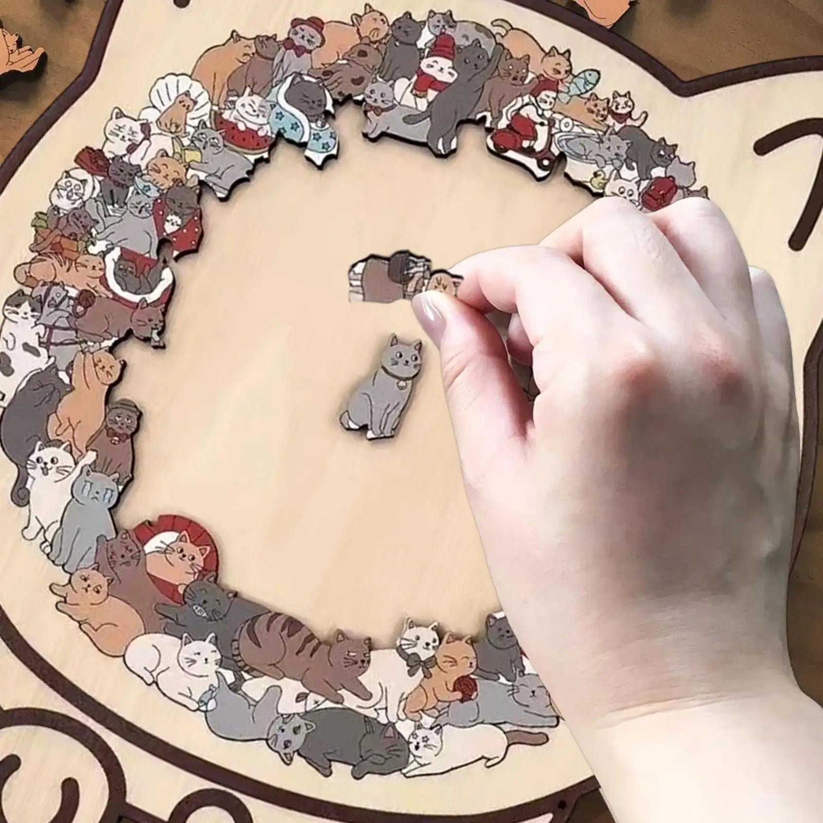 SereniCat™ 135-Piece Wood Puzzle 😺🌈