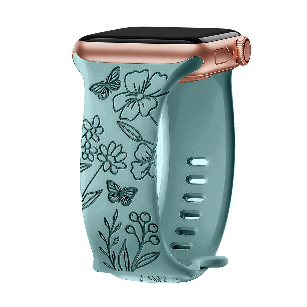 Levo Floral Engraved Silicone Band Personalized Strap Store