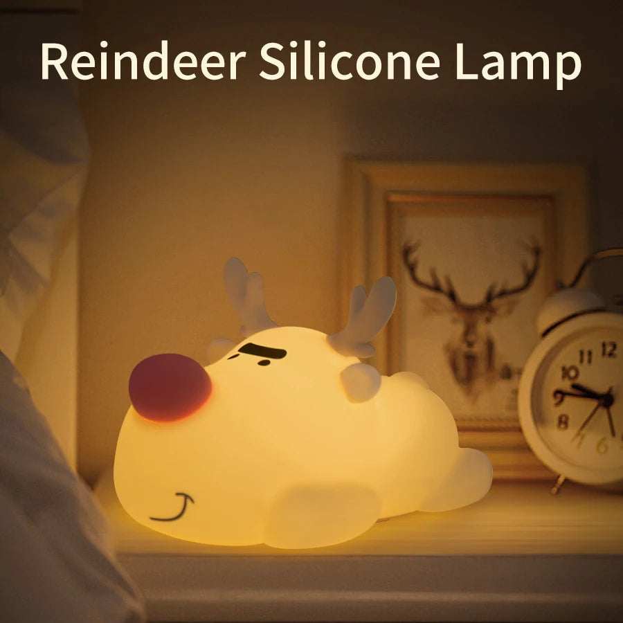 Mushroom Night Light LED Rechargeable USB Table Lamp Desk Room Decoration Baby Nursery Kids Birthday Gift Animal Pumpkin Lantern