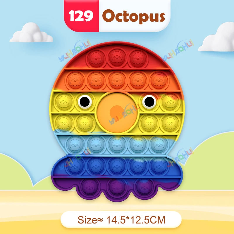 Rainbow Pop Push Bubblle Fidget Anti Stress Relief Toys for Adult Children Special Needs Sensory Toys Interactive Toys for Kids Stone's Store