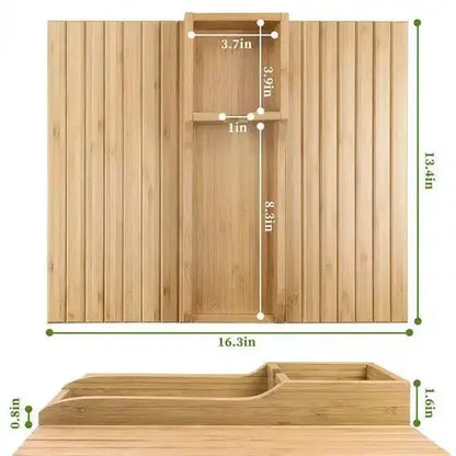 Couch Cup Holder Natural Anti-Slip Bamboo Sofa Armrest Tray Foldable