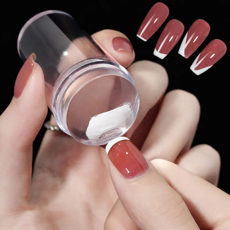 Jelly Silicone Transparent Nail Stamper Set with Scraper Stone's Store