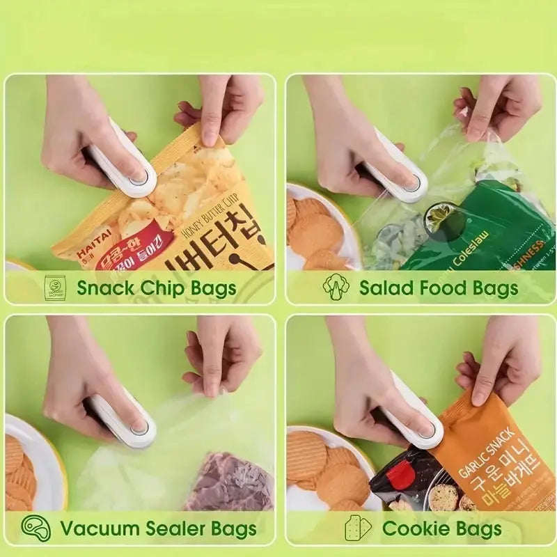 Mini Máquina Selladora de Bolsas de Calor, Sellador de Paquetes, Bolsas, Sellador de Alimentos de Plástico