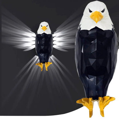 Bald Eagle Wall Light, Wall Mounted Eagle Lamp for Bedroom, Living Room, Hallway, Battery Operated Eagle Light