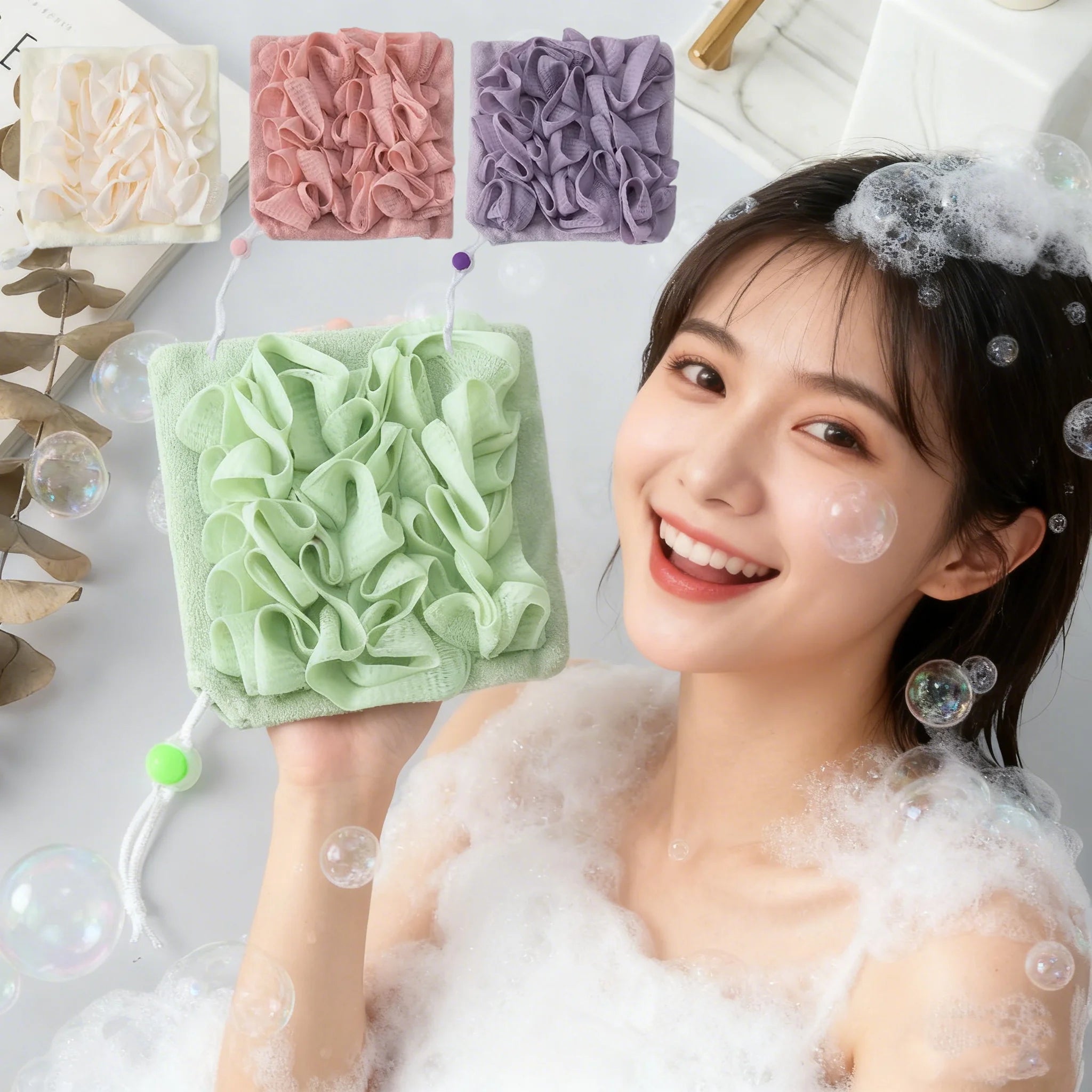 Esponja de Baño 2 en 1 FoamGlow™ 🛁 — Limpieza Profunda y Abundante Espuma