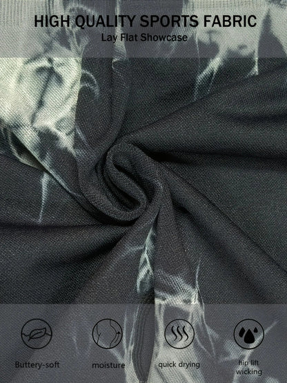 Leggings de gimnasio sin costuras para levantar la cadera, pantalones de yoga tie-dye, mallas de ejercicio para mujer, pantalones de entrenamiento de cintura alta con control de abdomen