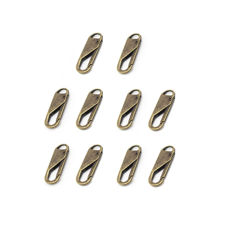 10 Pcs Zipper Slider Puller Instant Zipper Repair Bag Replacement Bad Buckle Travel Bag Suitcase Zipper Head DIY Sewing Craft