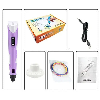 3D Print Pen Printing Pen Set PLA Filament Drawing Print Kids Adult
