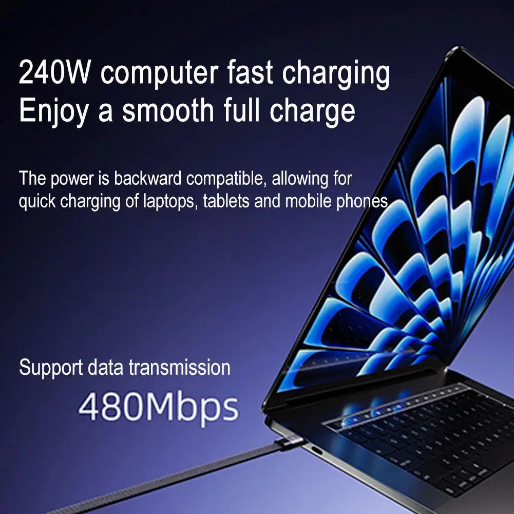 PowerProp™ Cable de pie 240W ⚡📱 Carga rápida. Soporte inteligente.