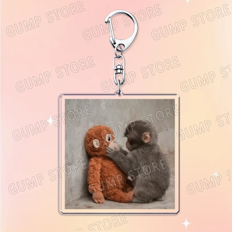 HugMonkey™ 3D Keychain 🐒💖 — Cute Clip-On Companion