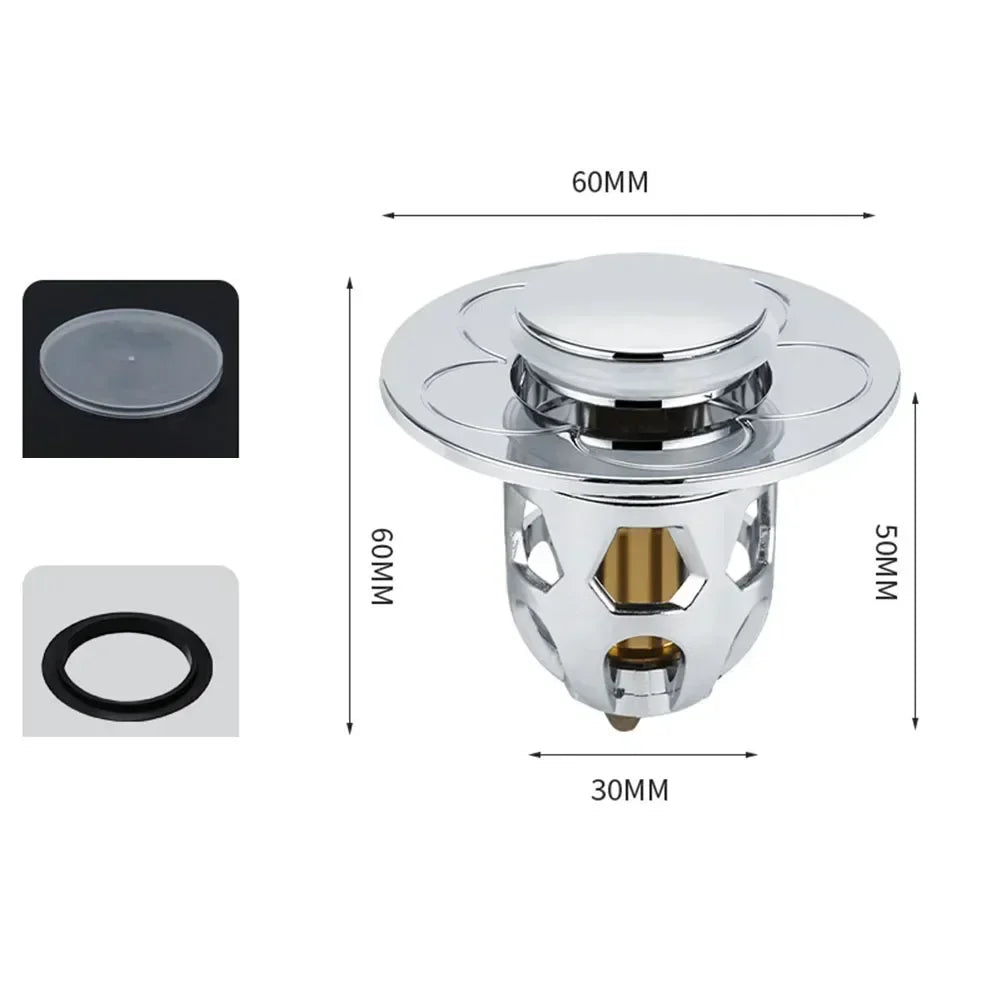 Bathroom Sink Plug Stopper Wash Basin Pop-Up Bounce Core Drain Filter Bathtub Hair Catcher Sink Strainer Bathroom Accessories Bestbuy Tools Store