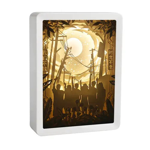 Howl's Moving Castle Anime Paper-Cut Light Decor - 3D Shadow Box Lamp