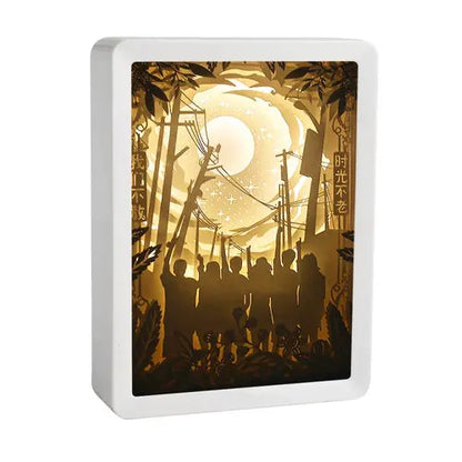 Howl's Moving Castle Anime Paper-Cut Light Decor - 3D Shadow Box Lamp