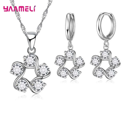 .925 Sterling Silver 1/4 Cttw Miracle Set Diamond Floral Cluster 18" Pendant Necklace for Women (I-J Color, I1-I2 Clarity)