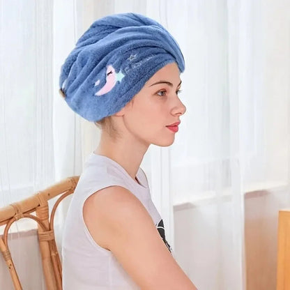 1pc Quickly Dry Hair Hat Super Absorbent Soft Bathroom Women Head Towels Girls Cute Hair Towel Hair Dry Wrap Bonnets Stone's Store