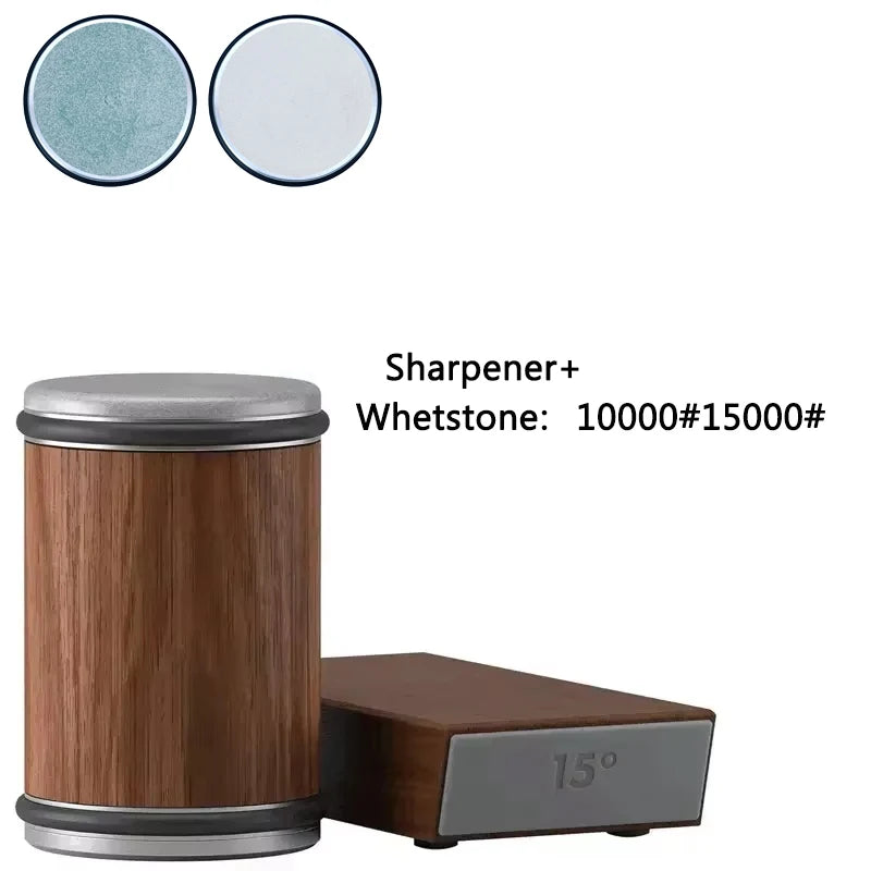 Pouring Rolling Knife Sharpener sapele Magnetic Holder Whetstone Sharpening Stone Kit 15 and 20 Degrees Angle Roller Accessory