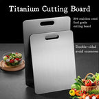 Camping Cutting Board Double-Sided Titanium Kitchen Chopping Board Kitchen Stainless Steel Cutting Board for Kitchen, Heavy Duty Yolo Waku Store