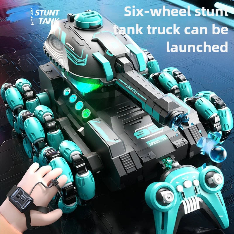 Six-wheeled Remote Control Tank Car Gesture Sensor Can Be Against The Launching of Water Bombs Children's Toy Car