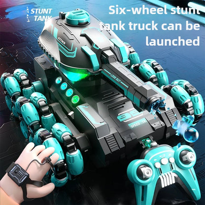 Six-wheeled Remote Control Tank Car Gesture Sensor Can Be Against The Launching of Water Bombs Children's Toy Car
