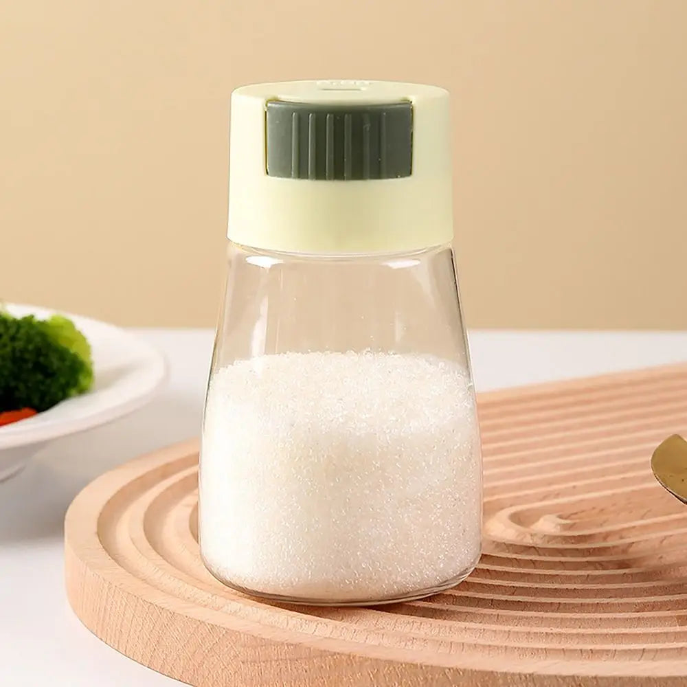 0.5G Quantitative Seasoning Container Dustproof Press Type Seasoning Jar Seasoner Storage Salt Dispenser for Home Kitchen