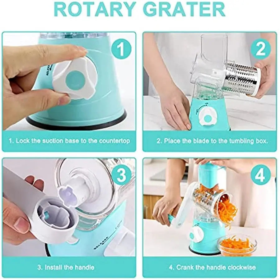 Manual Rotary Vegetable Cutter Cheese Grater Food Fruit Potato Peeler Carrot Shredder Slicer Cutting Chopper Kitchen Tools Shop2023BD Store