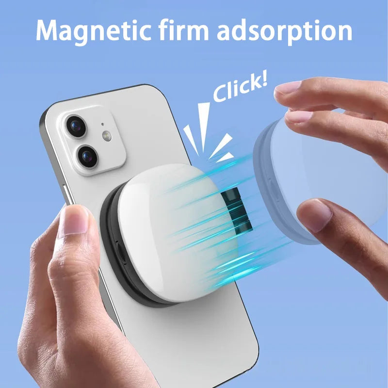Luz de relleno magnética para selfis de teléfono móvil, fotografía en vivo, mini espejo de maquillaje portátil, luz LED plegable de bolsillo, soporte para teléfono móvil