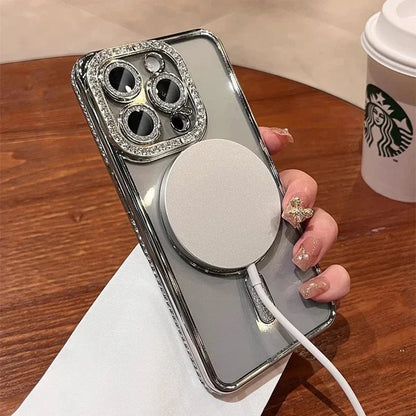 Glitter Diamond Transparent Case For iPhone 16 Series Yaolanhu Store