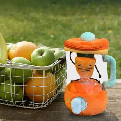 Carrot Blender Plush Toy Fun Drawstring Rotating Stuffed Vegetable Doll 6 Inches Interactive Wind-up Carrot Juicer Plush Toy Grapefruit life Store