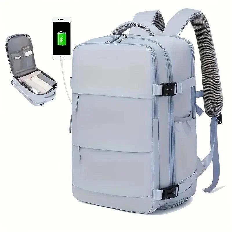 Mochila Xajzpa de gran capacidad, mochila de viaje multifunción con compartimento para zapatos, bolsa de equipaje multicapa