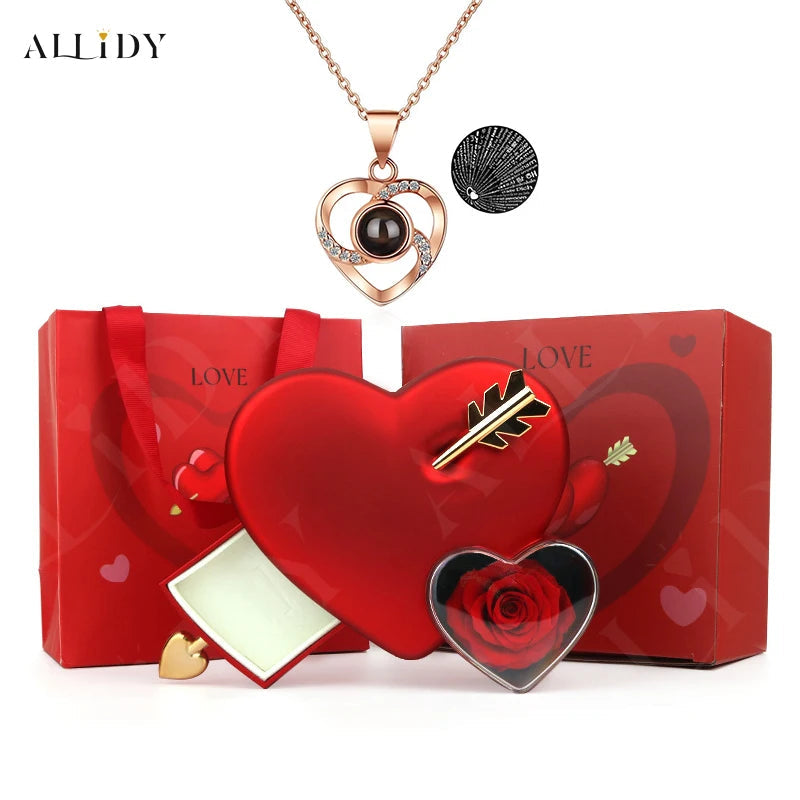 Romantic Heart-Piercing Rose Jewelry Box – A Timeless Valentine’s Keepsake Allidy Jewelry & Watches Store