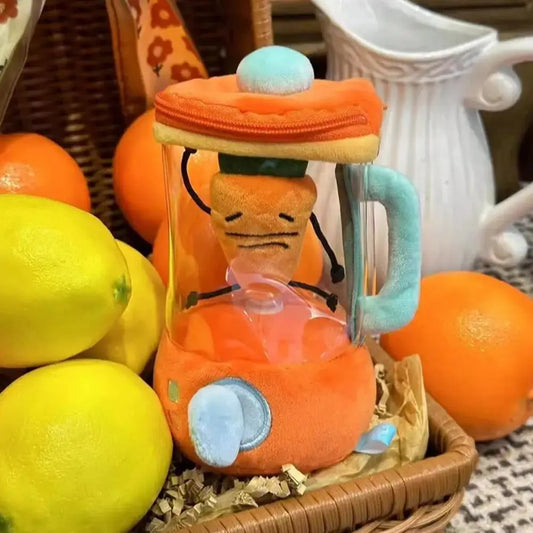 Carrot Blender Plush Toy Fun Drawstring Rotating Stuffed Vegetable Doll 6 Inches Interactive Wind-up Carrot Juicer Plush Toy Grapefruit life Store