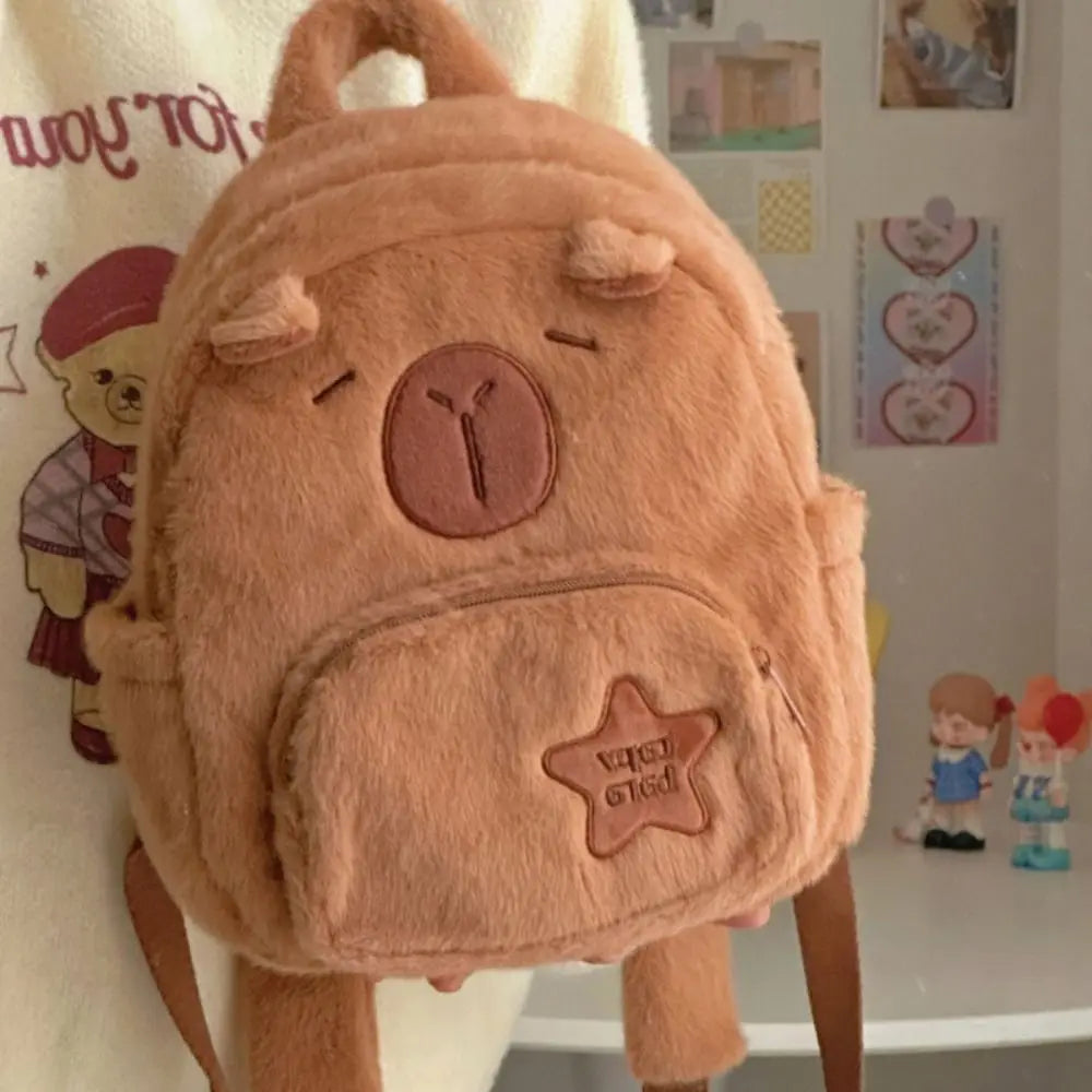 Funny Capybara Plush Backpack