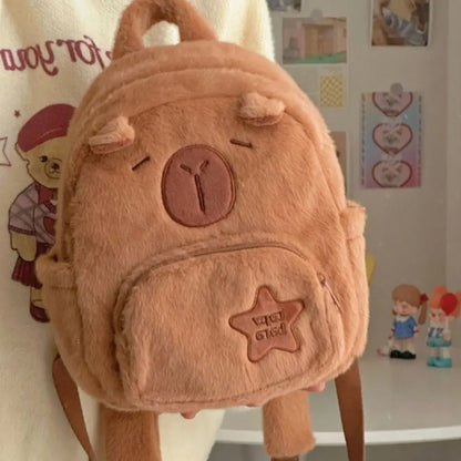 Funny Capybara Plush Backpack