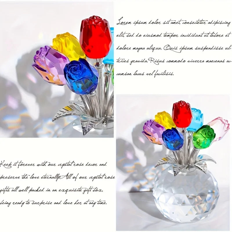 CrystalBloom™ Rose Figurine 🌹✨ — Timeless Beauty in Glass