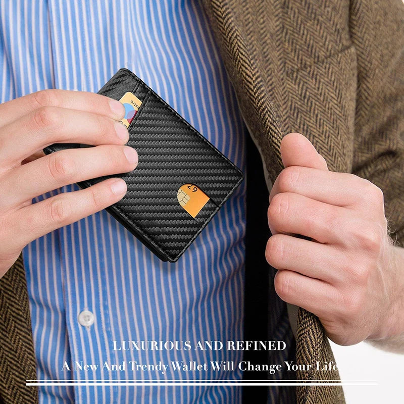Sleek & Safe: Men's RFID Blocking Slim Wallet
