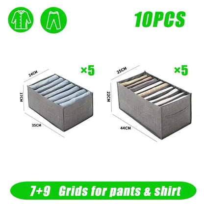 Organizador de ropa para armarios, pantalones, vaqueros, caja de almacenamiento, organizador de armario