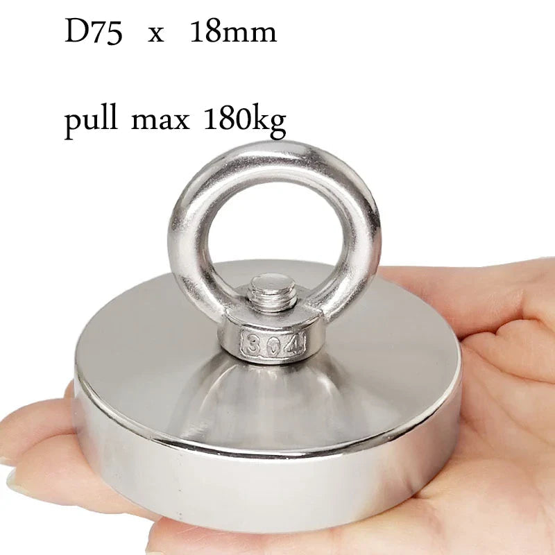 Fishing Magnets, 110lb 242lb 529lb 771lb Pull Force Super Strong Heavy Duty Rare Earth Neodymium Search Magnet For River Fishing Shop1103844153 Store