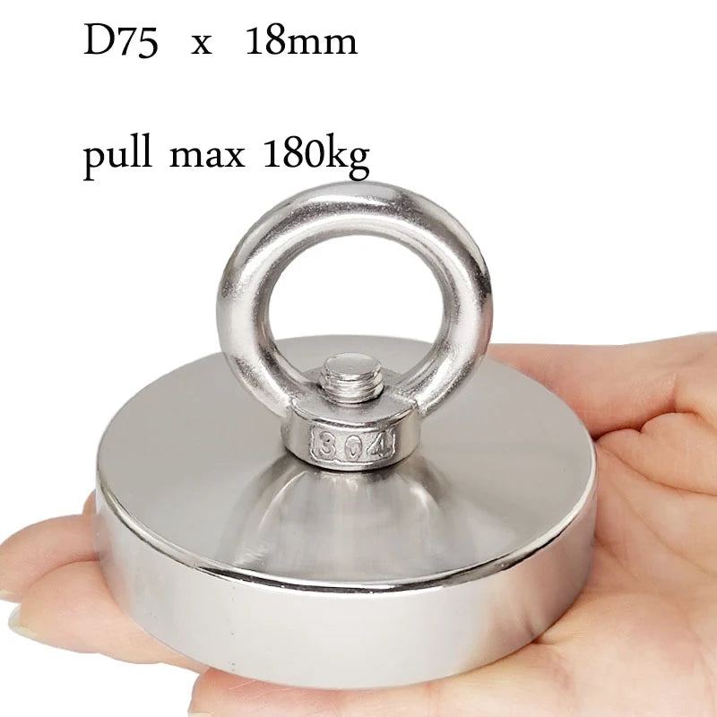 Fishing Magnets, 110lb 242lb 529lb 771lb Pull Force Super Strong Heavy Duty Rare Earth Neodymium Search Magnet For River Fishing Shop1103844153 Store