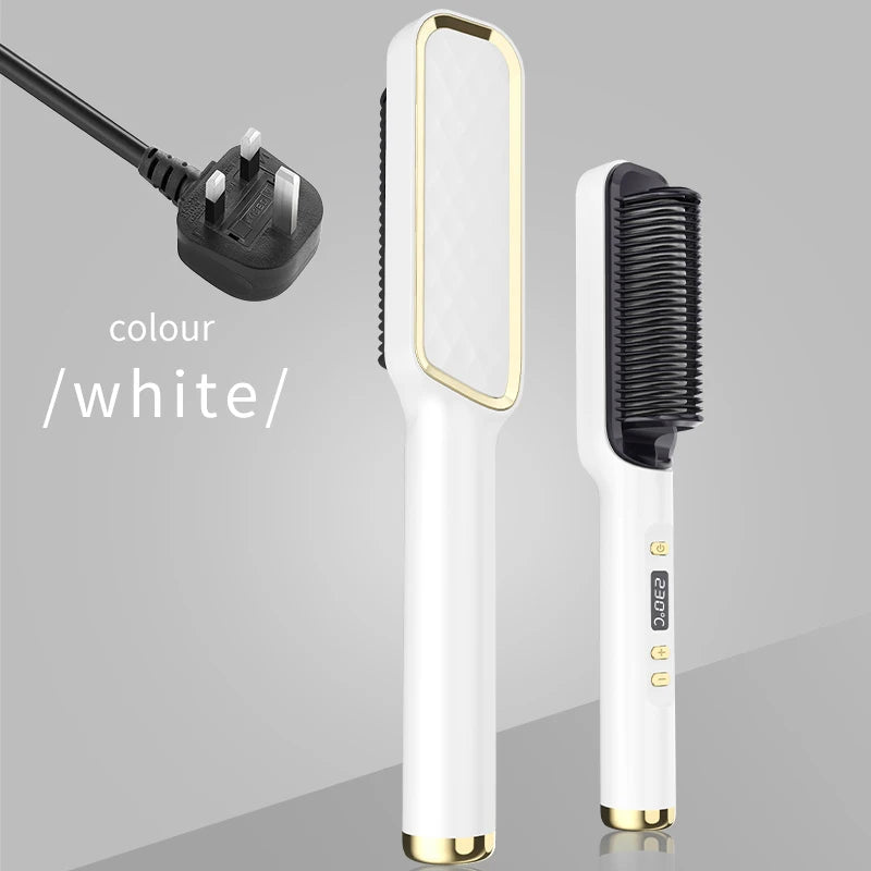Electric Hot Comb Multifunctional Straight Hair Straightener Comb Negative Ion Anti-Scalding Styling Tool Straightening Brush Stone's Store