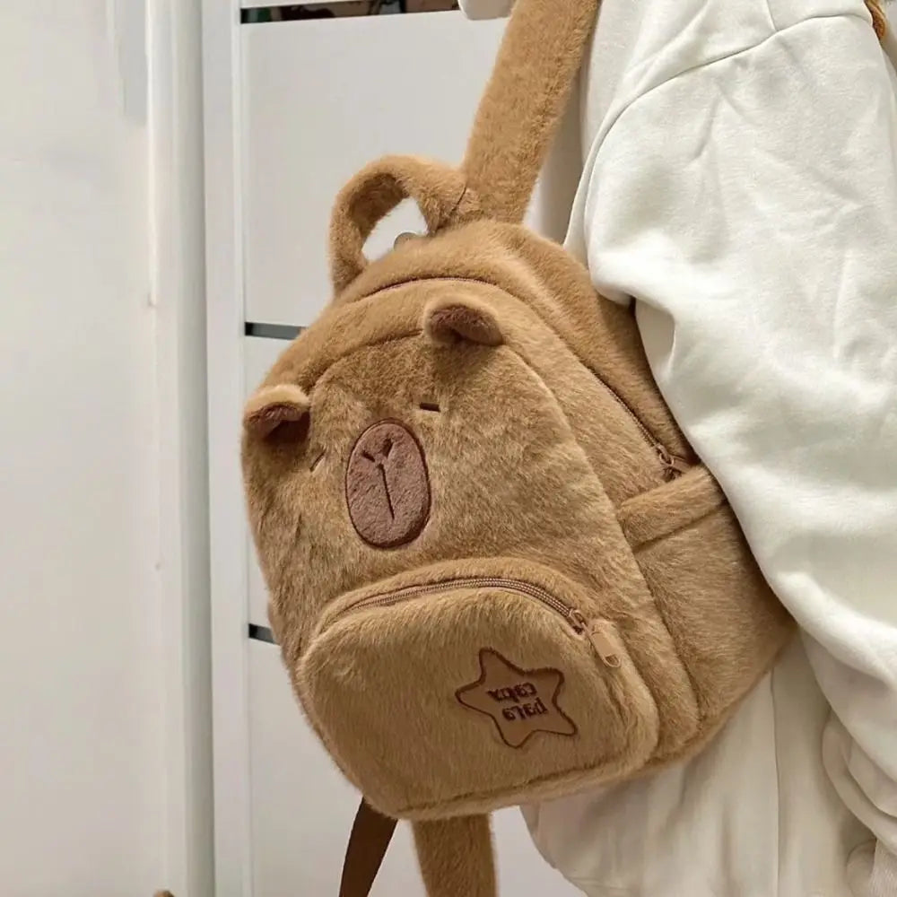 Funny Capybara Plush Backpack