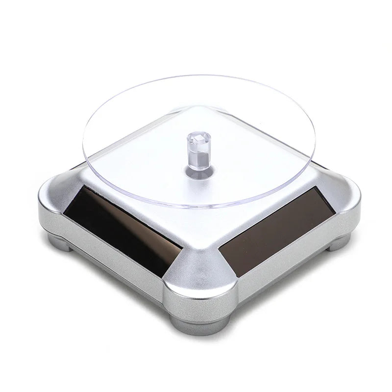 Solar Showcase 360 Automatic Rotating Turntable Jewelry Organizer Jade Ware Necklace Bracelet Watch Phone Display Stand Stone's Store