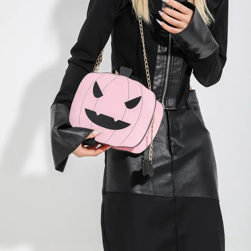 ‌2025 New Halloween Pumpkin Bag - Funny Cartoon Crossbody Chain Shoulder Bag Crossbody Chain Purse