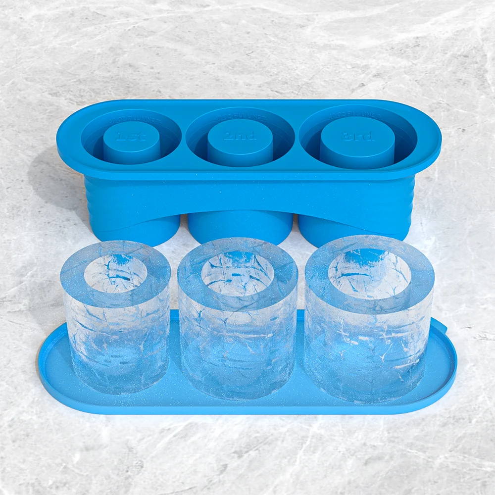 Ice Cube Tray for ST Cup Tumbler Cup , Cylinder-Shaped Silicone Ice Mold with Lid , Stanley Cup Accessories