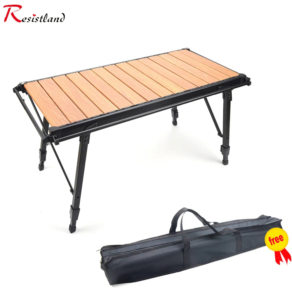 Portable IGT Wood Camping Table with Removable Gas Stove and BBQ Grill Stone's Store