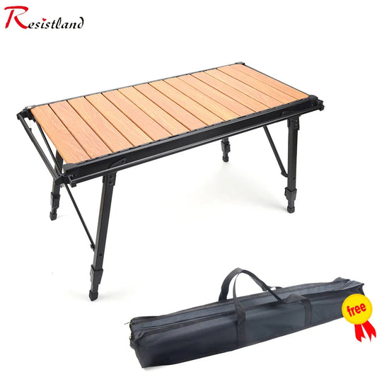 Portable IGT Wood Camping Table with Removable Gas Stove and BBQ Grill Stone's Store