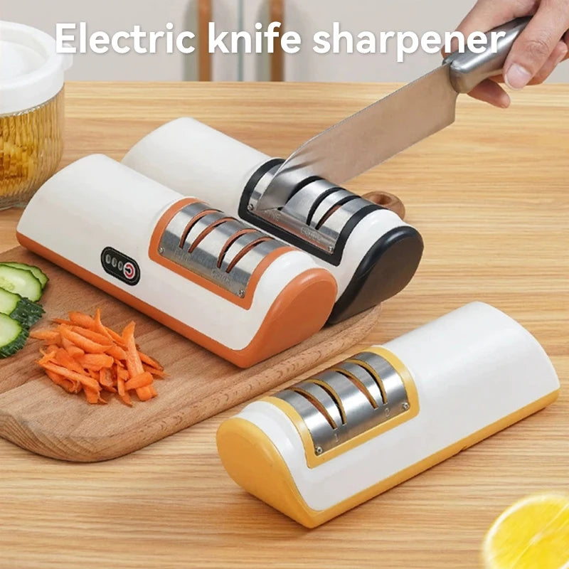 Kitchen Electric Knife Sharpener Multifunctional Automatic Professional 4 Gears Electric Knife Sharpener Kitchen Accessories