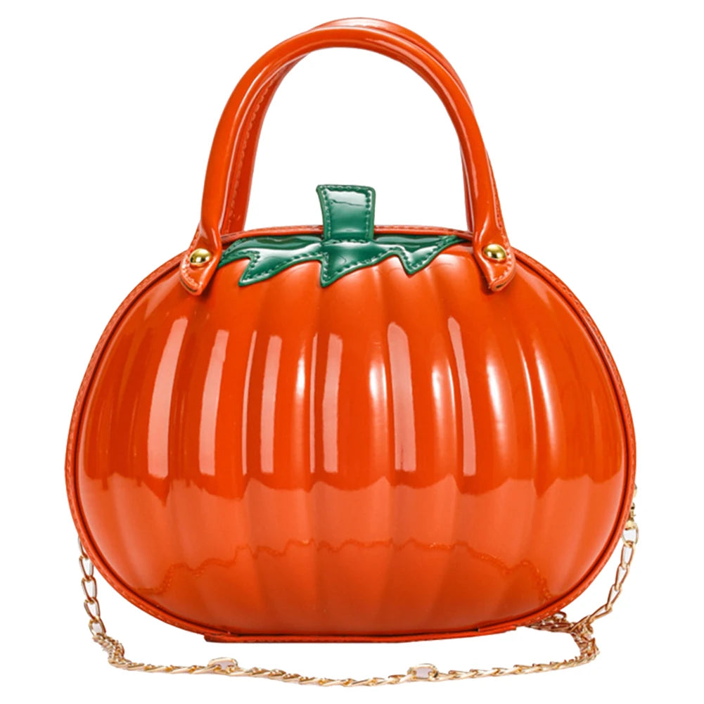 Women's bag Pumpkin Crossbody Bag shoulder bag PU Leather Novelty Pumpkin Purse with Zipper Adjustable Strap Halloween Funny Bag
