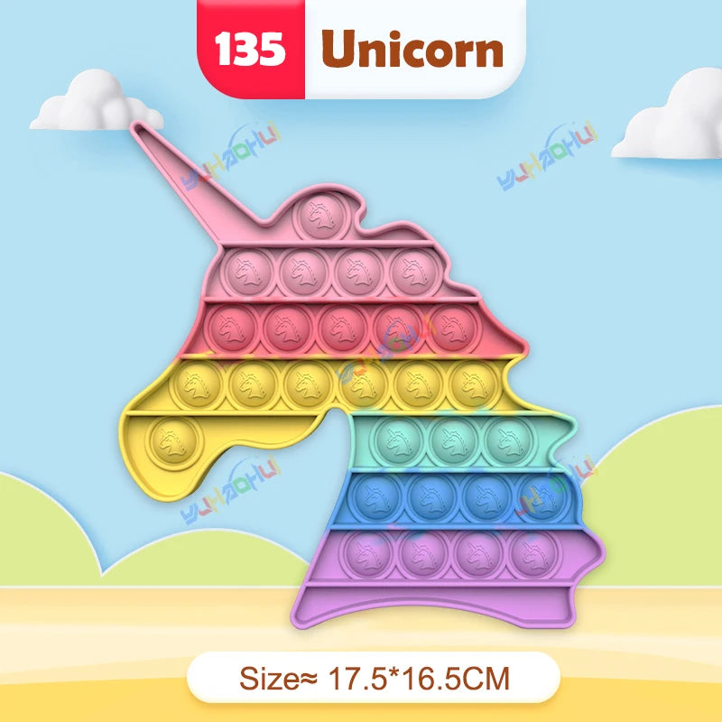 Rainbow Pop Push Bubblle Fidget Anti Stress Relief Toys for Adult Children Special Needs Sensory Toys Interactive Toys for Kids Stone's Store