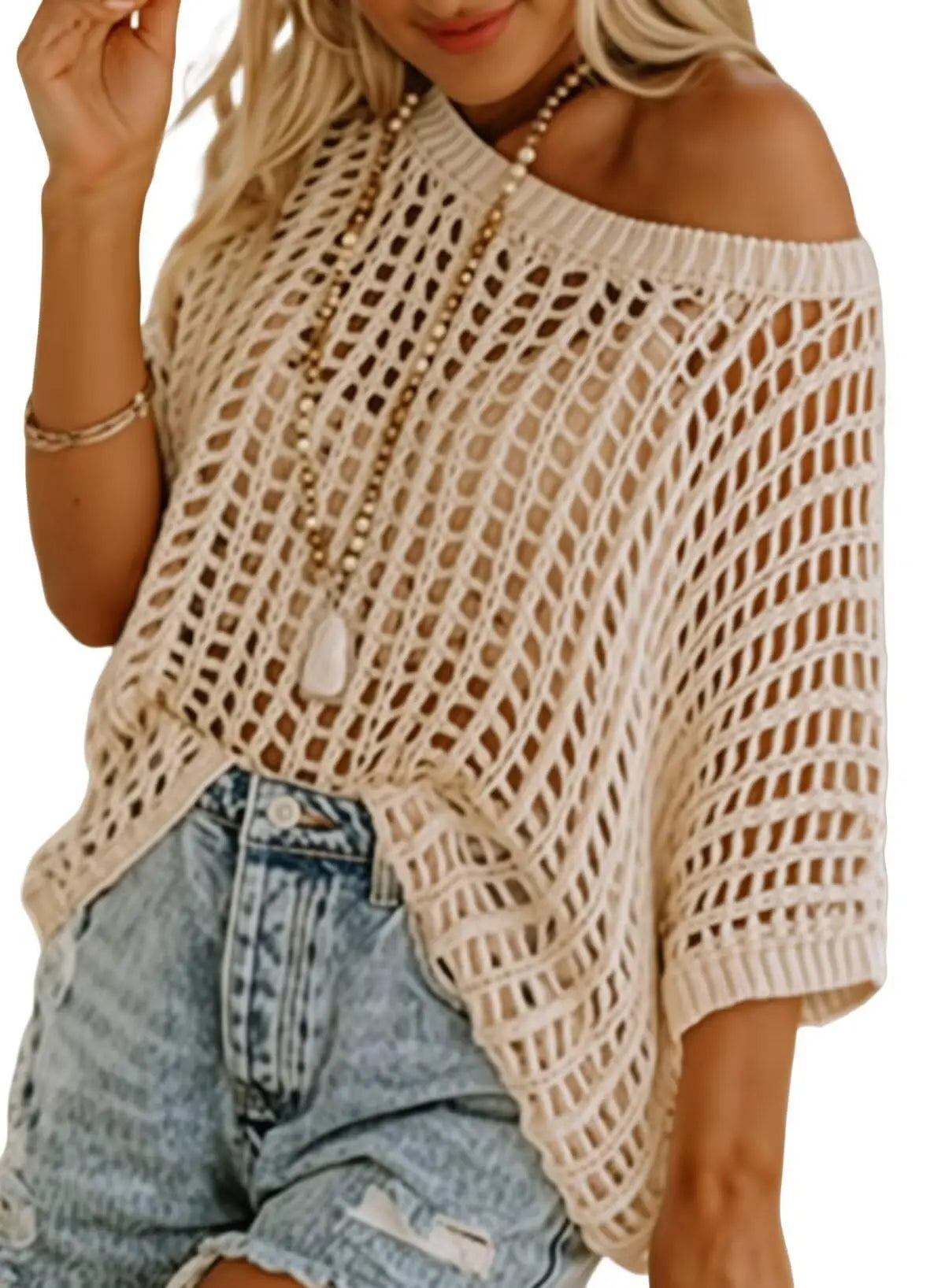 BreezeChic™ Blusa de Verano de Ganchillo ☀️✨ Ligera, Fresca y Elegante