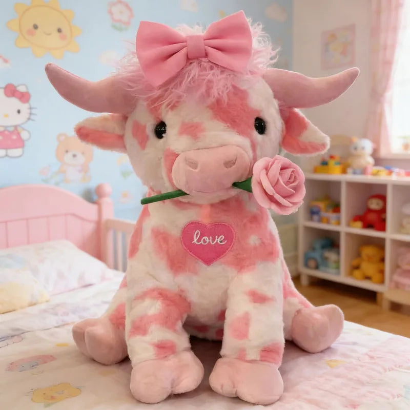 LoveMoo™ Peluche de Vaca Rosa 🐮💖 Abrazos Llenos de Amor
